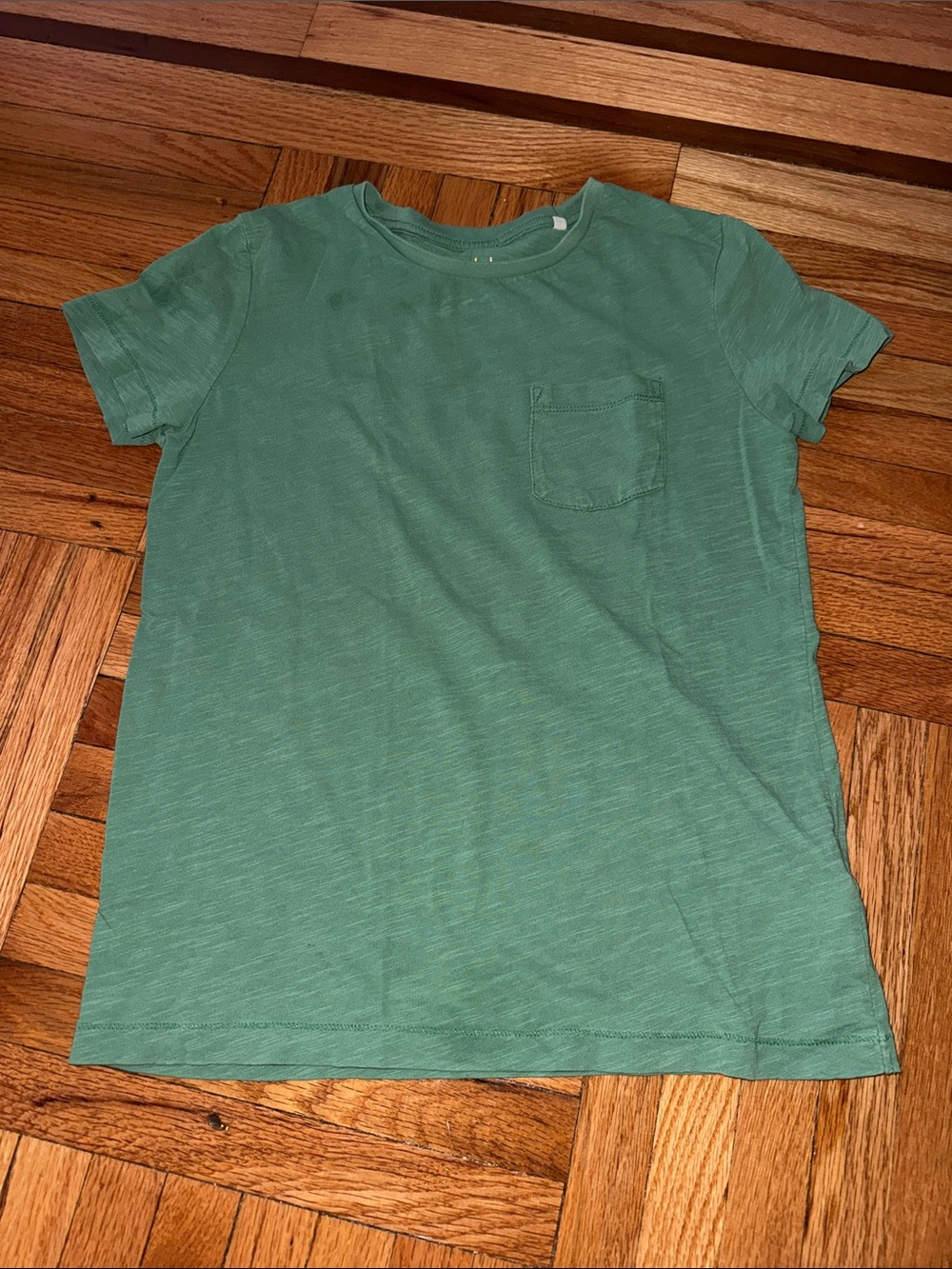 Mini Boden Solid Seafoam Green Pocket Tee size 9-10
